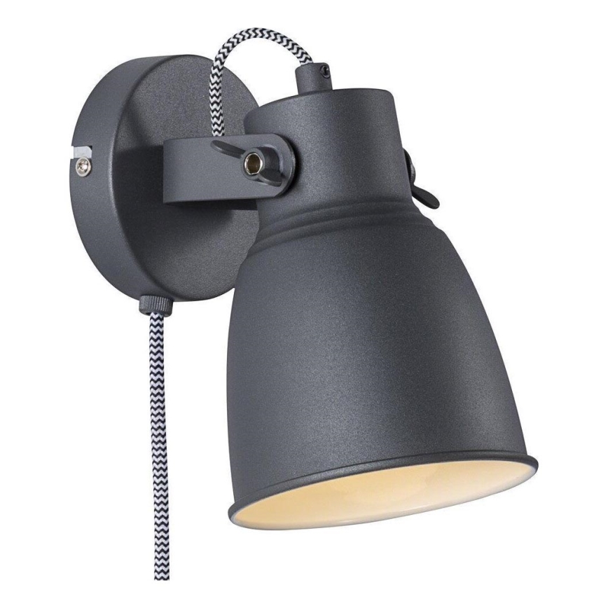Nordlux - Настінний точковий світильник ADRIAN 1xE27/25W/230V антрацит