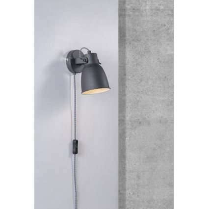 Nordlux - Настінний точковий світильник ADRIAN 1xE27/25W/230V антрацит