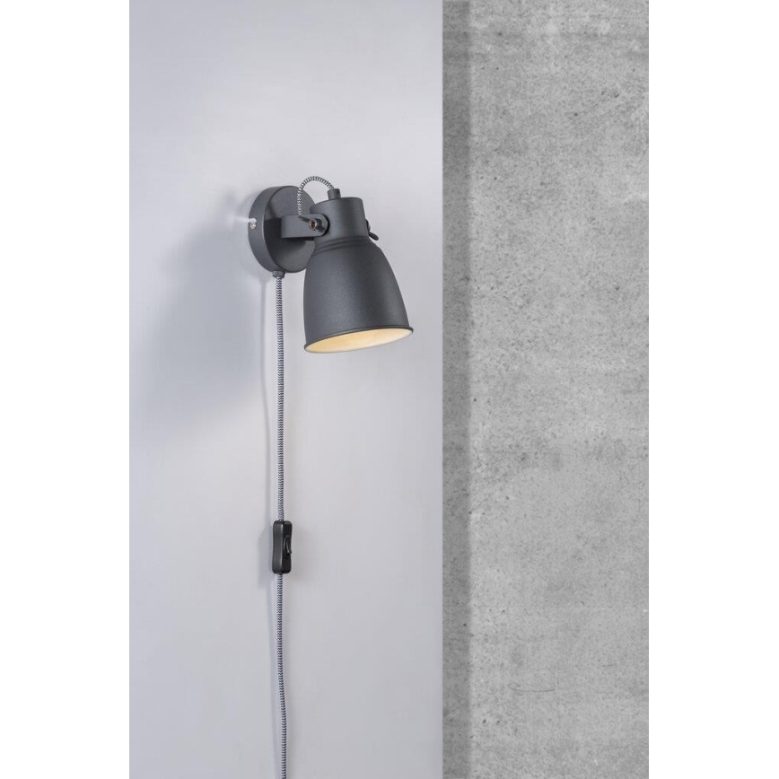 Nordlux - Настінний точковий світильник ADRIAN 1xE27/25W/230V антрацит