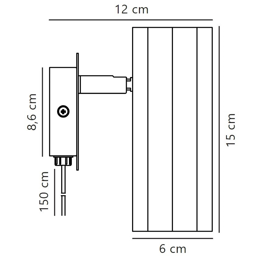 Nordlux - Настінний точковий світильник ALANIS 1xGU10/15W/230V чорний