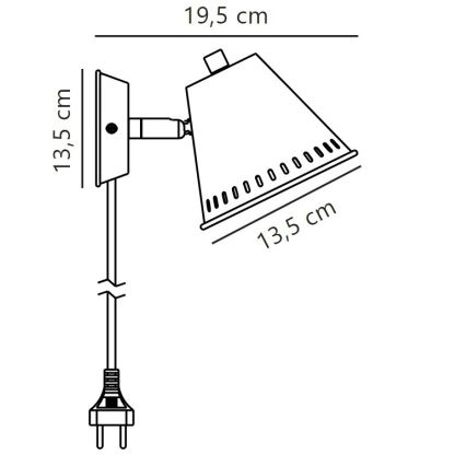 Nordlux - Настінний точковий світильник PINE 1xGU10/15W/230V
