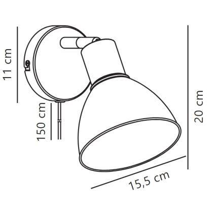 Nordlux - Настінний точковий світильник POP 1xE27/18W/230V бежевий