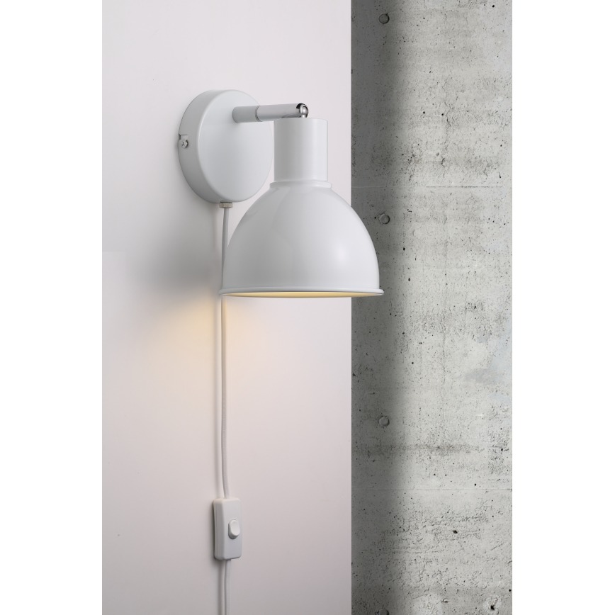 Nordlux - Настінний точковий світильник POP 1xE27/18W/230V білий