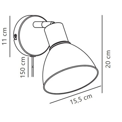 Nordlux - Настінний точковий світильник POP 1xE27/18W/230V білий