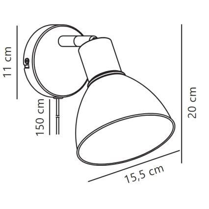 Nordlux - Настінний точковий світильник POP 1xE27/18W/230V м'ятний