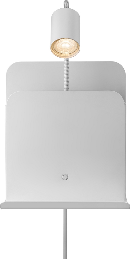 Nordlux - Настінний точковий світильник з поличкою і USB ROOMI 1xGU10/8W/230V білий