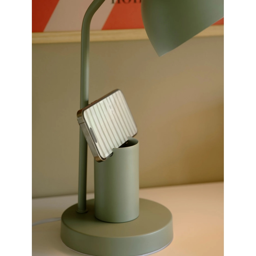 Nordlux - Настольная лампа DEVONE 1xE27/15W/230V зелёная