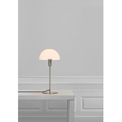 Nordlux - Настольная лампа ELLEN 1xE14/40W/230V, матовый хром/белый