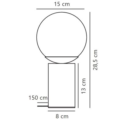Nordlux - Настольная лампа LILLY 1xE14/25W/230V мраморный/серый