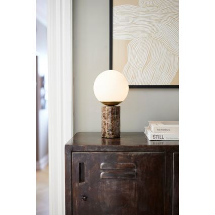 Nordlux - Настольная лампа LILLY 1xE14/25W/230V мраморный/коричневый