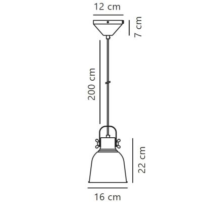 Nordlux - Підвісна люстра ADRIAN 1xE27/25W/230V діаметр 16 см антрацит