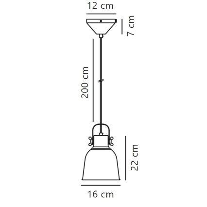 Nordlux - Підвісна люстра ADRIAN 1xE27/25W/230V діаметр 16 см сірий