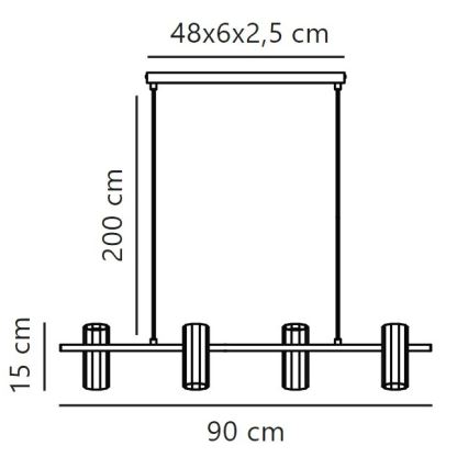 Nordlux - Підвісна люстра ALANIS 4xGU10/15W/230V чорний