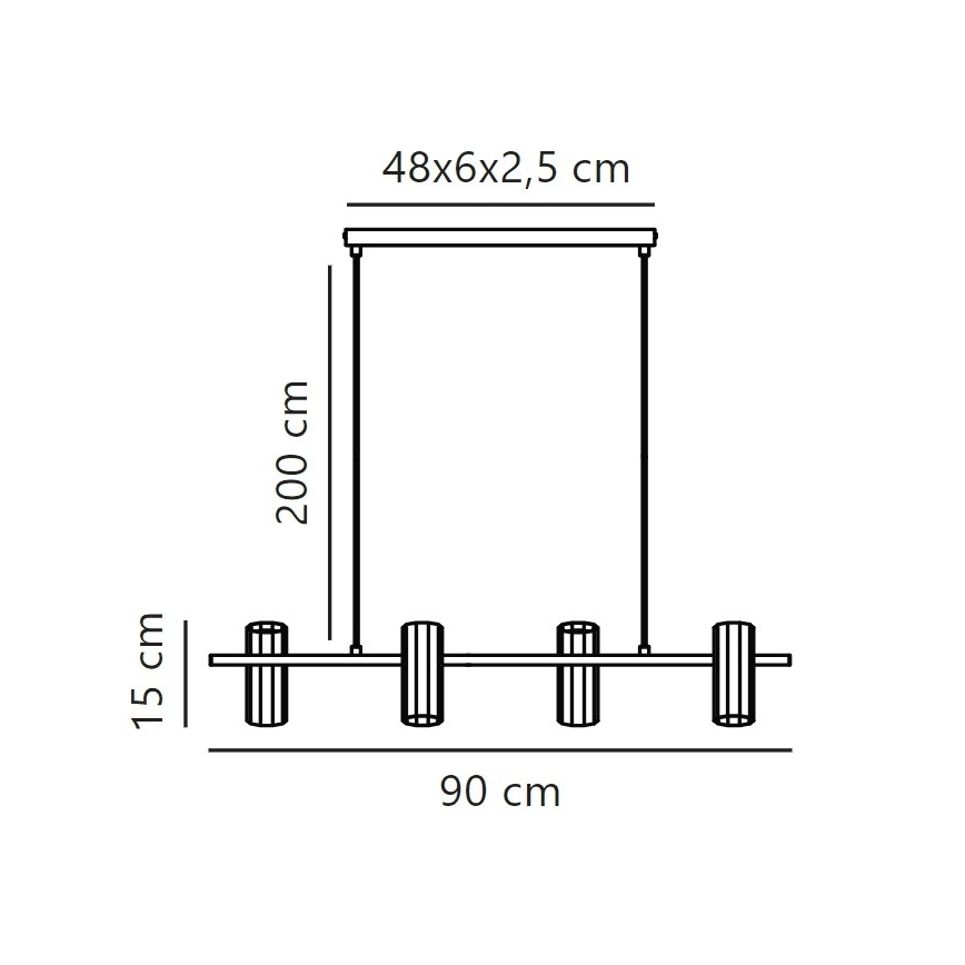 Nordlux - Підвісна люстра ALANIS 4xGU10/15W/230V чорний