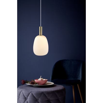 Nordlux - Підвісна люстра ALTON 1xE27/60W/230V білий/чорний/латунь