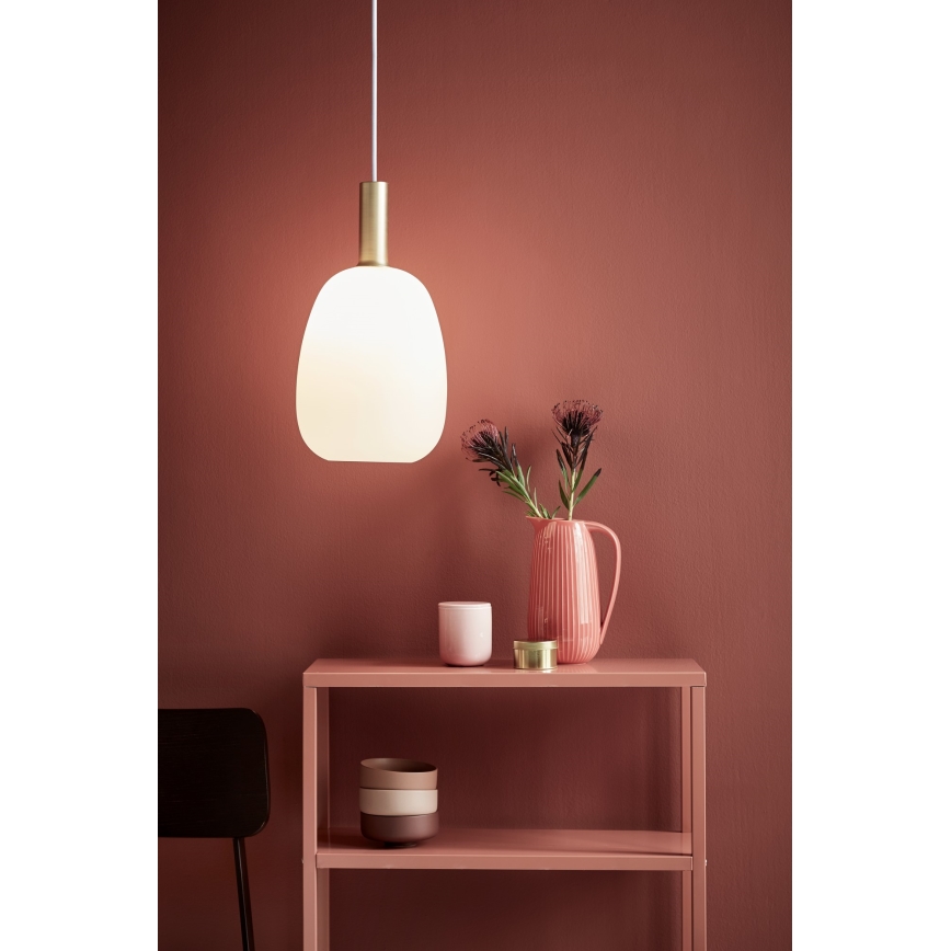 Nordlux - Підвісна люстра ALTON 1xE27/60W/230V білий/чорний/латунь