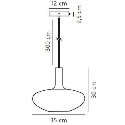 Nordlux - Підвісна люстра ALTON 1xE27/60W/230V білий/чорний/латунь