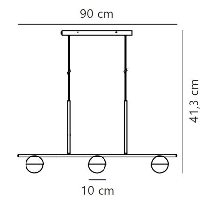 Nordlux - Підвісна люстра CONTINA 3xG9/5W/230V латунь