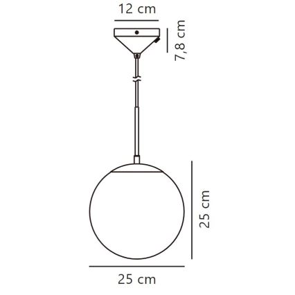 Nordlux - Підвісна люстра GRANT 1xE27/25W/230V діаметр 25 см