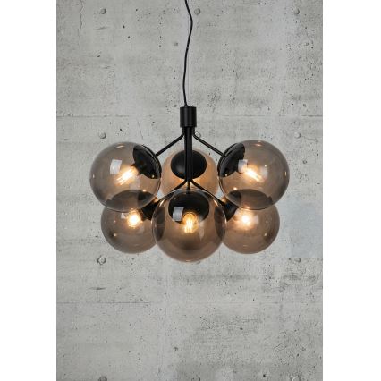 Nordlux - Підвісна люстра IVONA 6xE27/28W/230V чорний