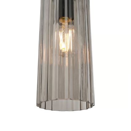 Nordlux - Підвісна люстра на тросі MIELLA 3xE27/25W/230V чорна/димчаста