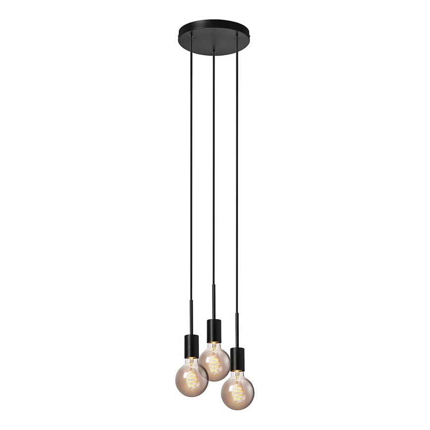 Nordlux - Підвісна люстра на тросі PACO 3xE27/25W/230V чорна