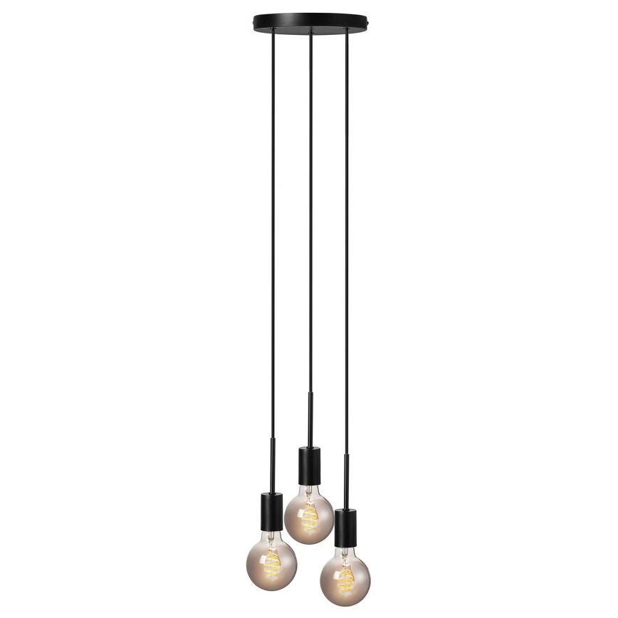 Nordlux - Підвісна люстра на тросі PACO 3xE27/25W/230V чорна