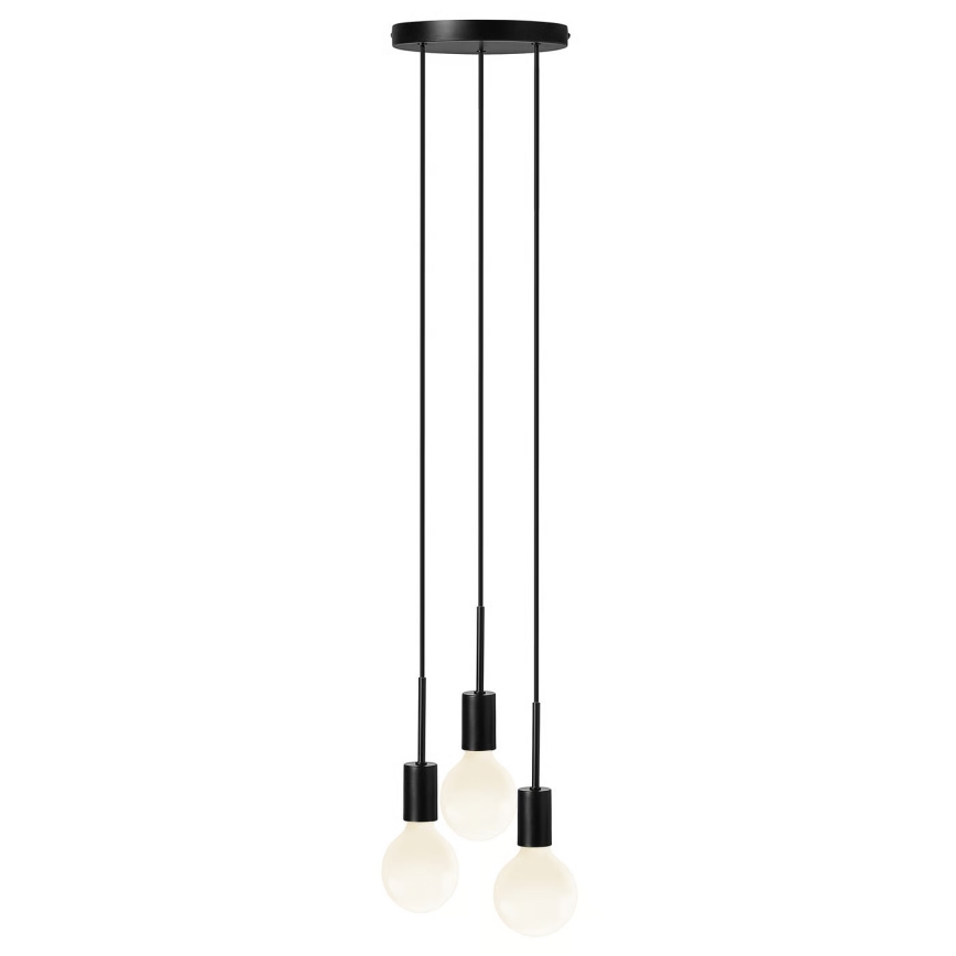 Nordlux - Підвісна люстра на тросі PACO 3xE27/25W/230V чорна