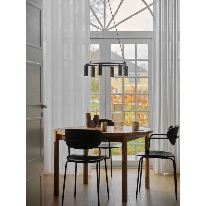 Nordlux - Підвісна люстра VICO на тросі, 6xGU10/5W/230V, чорна