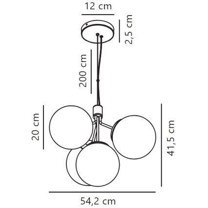 Nordlux - Подвесная люстра IVONA 4xE27/28W/230V золотистый