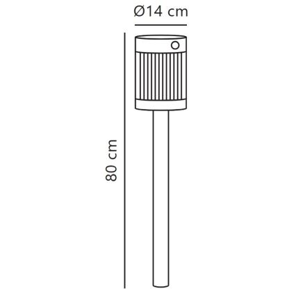 Nordlux - Солнечная LED-лампа COUPAR LED/3,2W/5V 3000K IP44 черная 1800 mAh