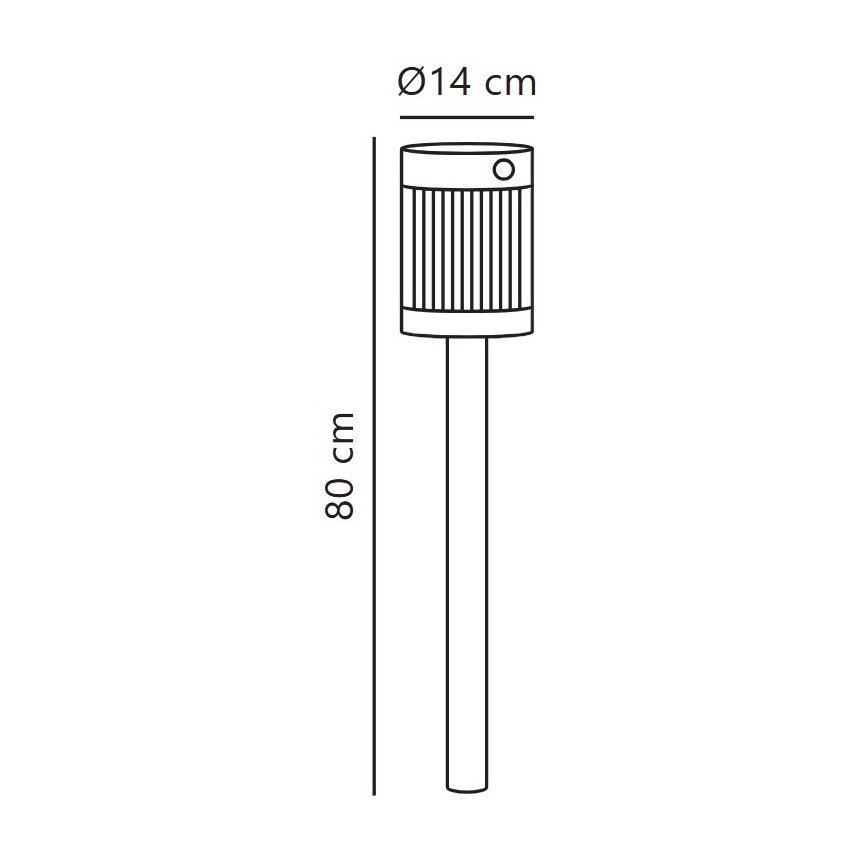 Nordlux - Солнечная LED-лампа COUPAR LED/3,2W/5V 3000K IP44 черная 1800 mAh