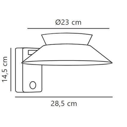 Nordlux - LED сонячний настінний світильник із сенсором JUSTINA LED/5W/3,7V IP44 1800 mAh