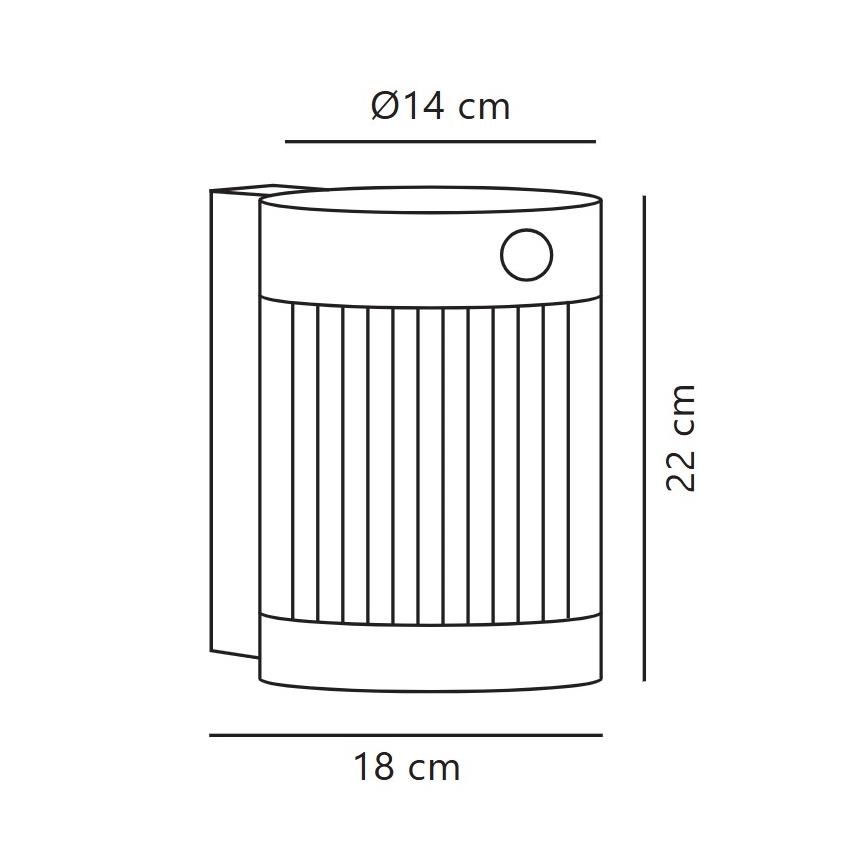 Nordlux - Светодиодный солнечный настенный светильник с датчиком COUPAR LED/3,2W/5V 3000K IP44 1800 мАч черный