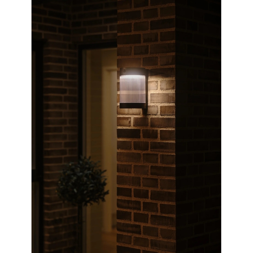 Nordlux - Светодиодный настенный светильник на солнечной батарее с датчиком COUPAR LED/3,2W/5V 3000K IP44 1800 mAh черный