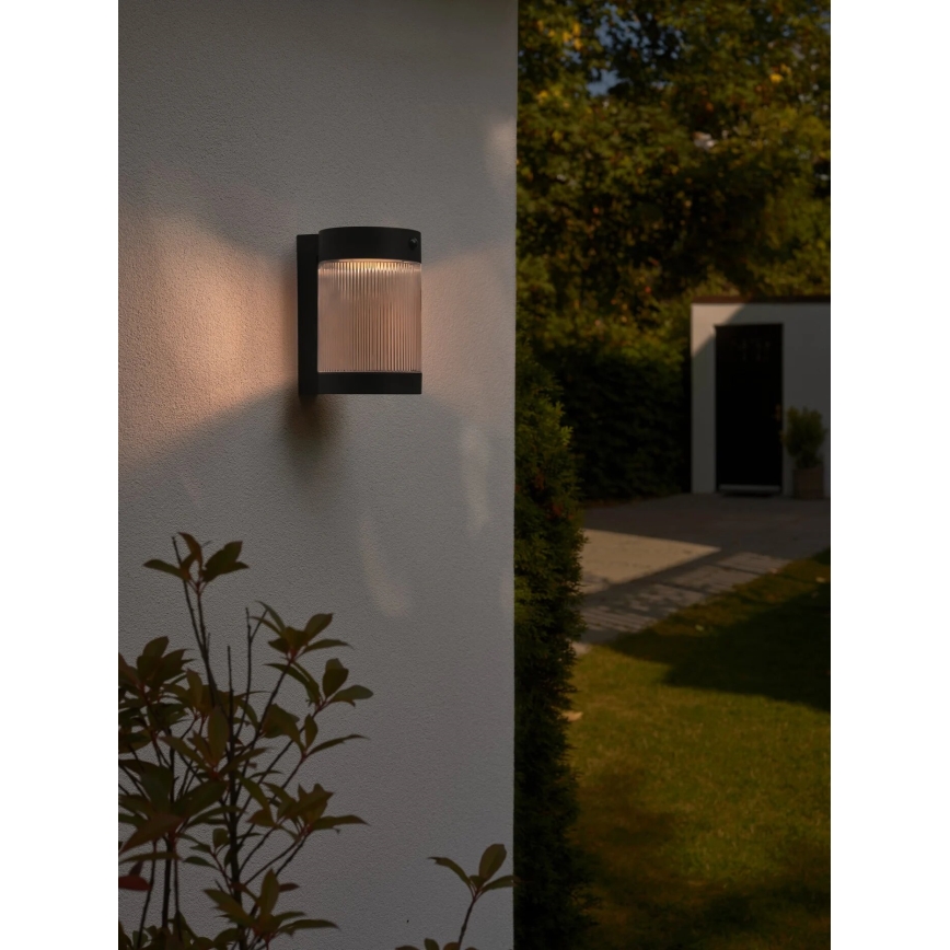 Nordlux - Светодиодный настенный светильник на солнечной батарее с датчиком COUPAR LED/3,2W/5V 3000K IP44 1800 mAh черный
