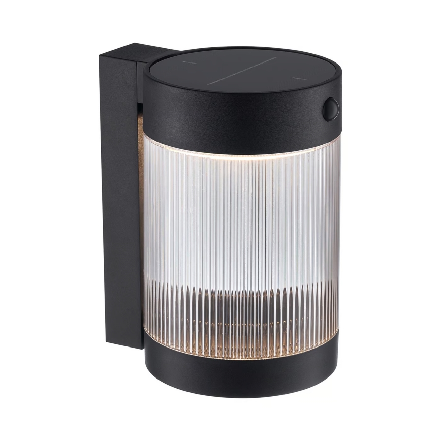 Nordlux - Светодиодный настенный светильник на солнечной батарее с датчиком COUPAR LED/3,2W/5V 3000K IP44 1800 mAh черный