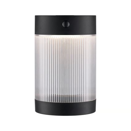 Nordlux - Светодиодный настенный светильник на солнечной батарее с датчиком COUPAR LED/3,2W/5V 3000K IP44 1800 mAh черный