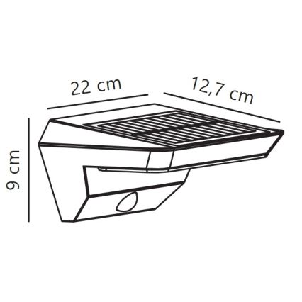 Nordlux - Светодиодный настенный светильник на солнечной батарее с датчиком AGENA LED/5W/3,7V IP44