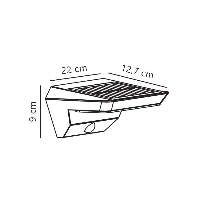 Nordlux - Светодиодный настенный светильник на солнечной батарее с датчиком AGENA LED/5W/3,7V IP44