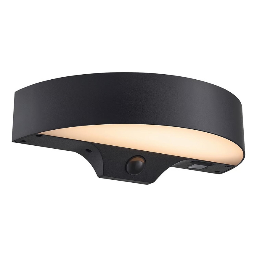 Nordlux - Светодиодный настенный светильник на солнечной батарее с датчиком MONAY LED/5W/5V 3000K IP44 2000 mAh черный