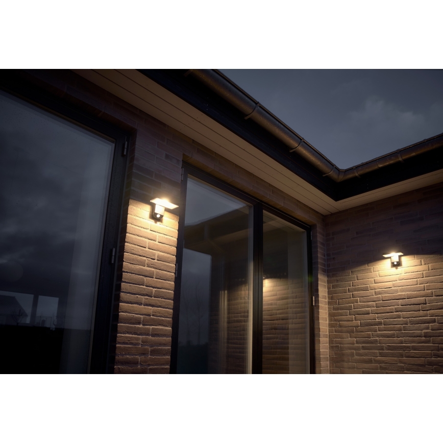Nordlux - Светодиодный настенный светильник на солнечной батарее с датчиком RICA LED/5W/3,7V IP44 угловой