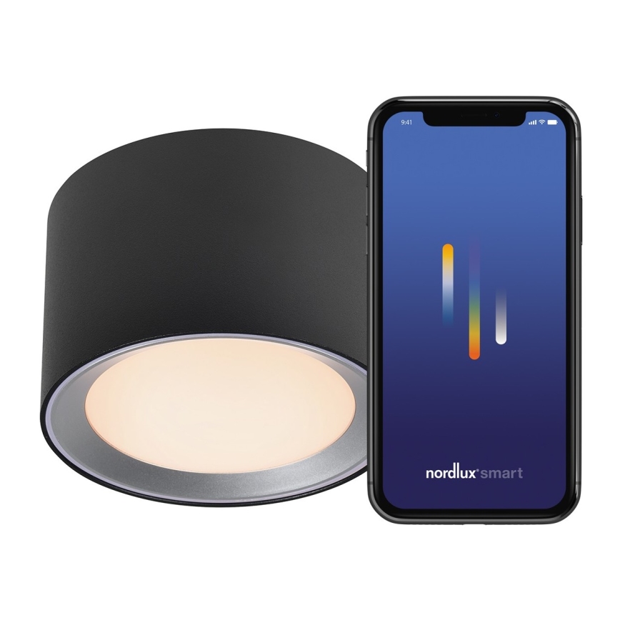 Nordlux - Светодиодный точечный светильник для ванной комнаты с регулированием яркости LANDON SMART LED/8W/230V 2700-6500K IP44 черный