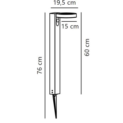 Nordlux - Светодиодный светильник на солнечной батарее с датчиком RICA LED/5W/3,7V IP44