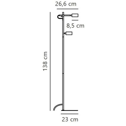 Nordlux - Светодиодный торшер с регулированием яркости CLYDE 2xLED/4W/230V