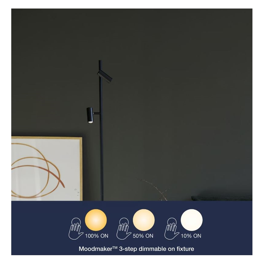 Nordlux - Светодиодный сенсорный торшер с регулированием яркости OMARI 2xLED/3,2W/230V черный