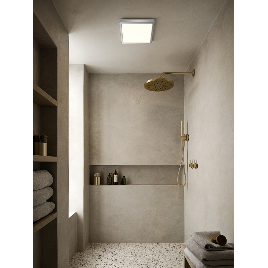 Nordlux - регульований LED стельовий світильник для ванної кімнати OJA LED/14,5W/230V 3000/4000K IP54 30x30 см