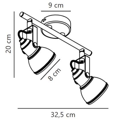 Nordlux - Точечный светильник ASLAK 2xGU10/35W/230V черный