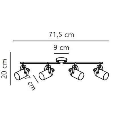 Nordlux - Точечный светильник LOTUS 4xE14/40W/230V