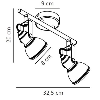 Nordlux - Точковий світильник ASLAK 2xGU10/35W/230V білий